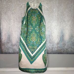 ANN Taylor 100% slSilk Graphic Print Shift Dress Sz-6